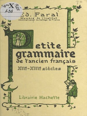 cover image of Petite grammaire de l'ancien français, XIIe-XIIIe siècles